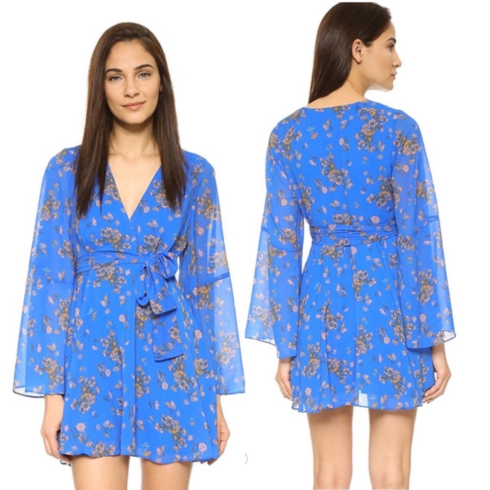 Free People Lilou Wrap Dress with Bell Sleeves